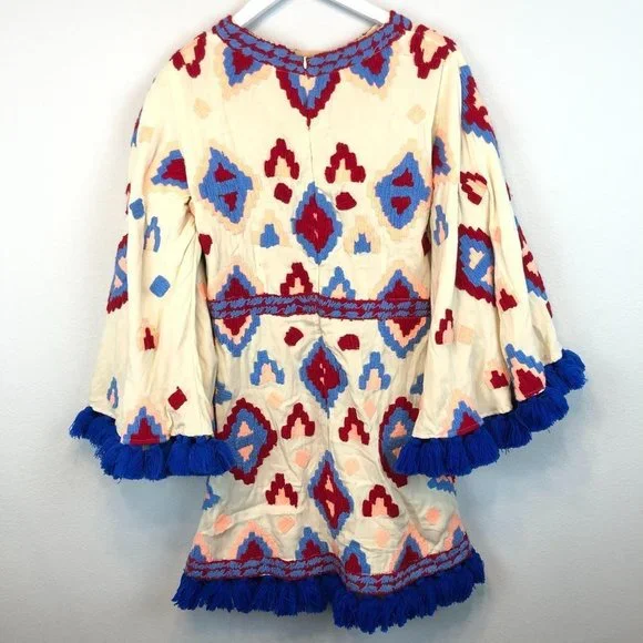 All Things Mochi Isula Embroidered Tassel Dress sz S - Picture 3 of 8